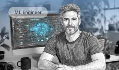 Person seated at a computer desk.