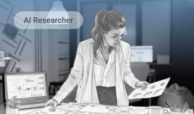 Woman analyzing data in office