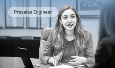 Business meeting with presales engineer.